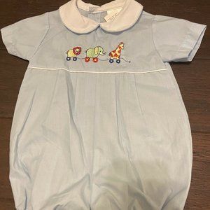 Alexis Baby Boy Blue Romper Size 6 month 6M Animal